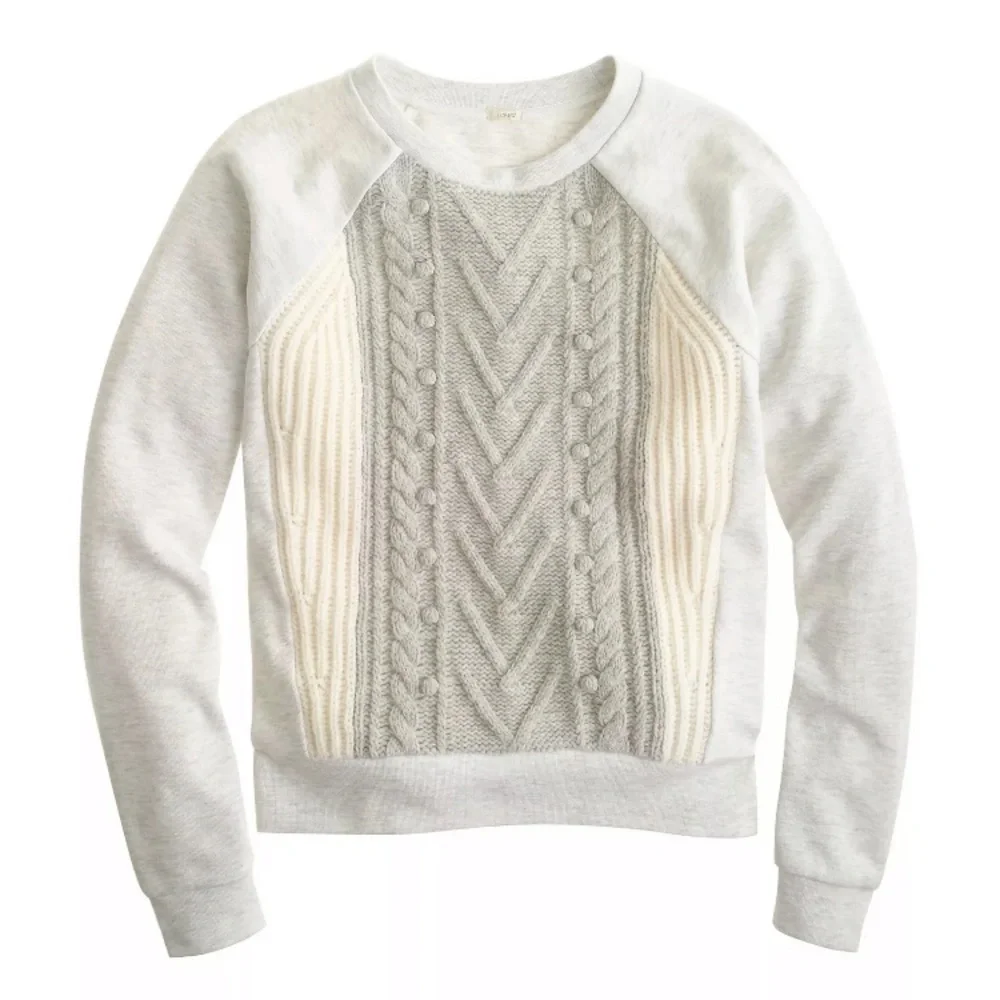 J crew Knit Wool Pom Pom Sweater Grey Sweatshirt S - Picture 5 of 5